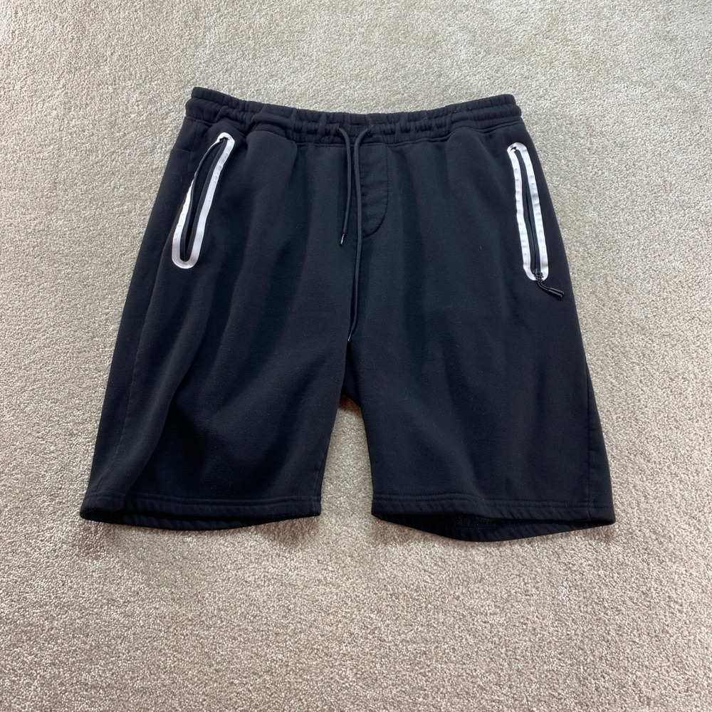 Brooklyn Cloth The Knit Short Mens XL Black Athletic Fleece Zipper Pockets